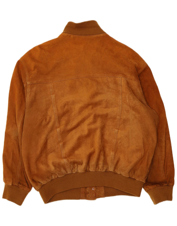 Vintage Herren Wildleder Bomberjacke IT 54 2XL Beige