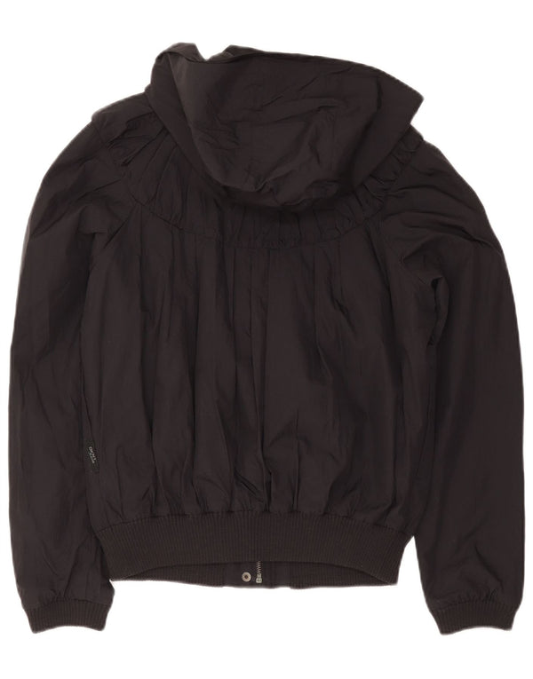 Dkny Damen-Bomberjacke mit Kapuze, UK 14, mittelschwarzes Nylon