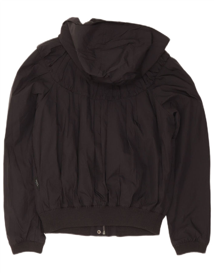 Dkny Damen-Bomberjacke mit Kapuze, UK 14, mittelschwarzes Nylon