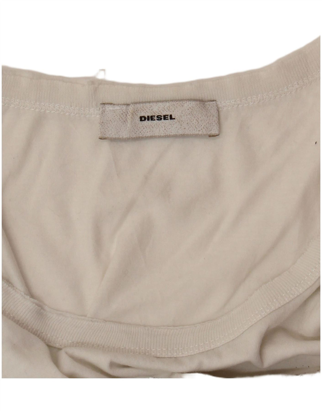 DIESEL Damen Grafik-Weste Top UK 10 Small Weiß