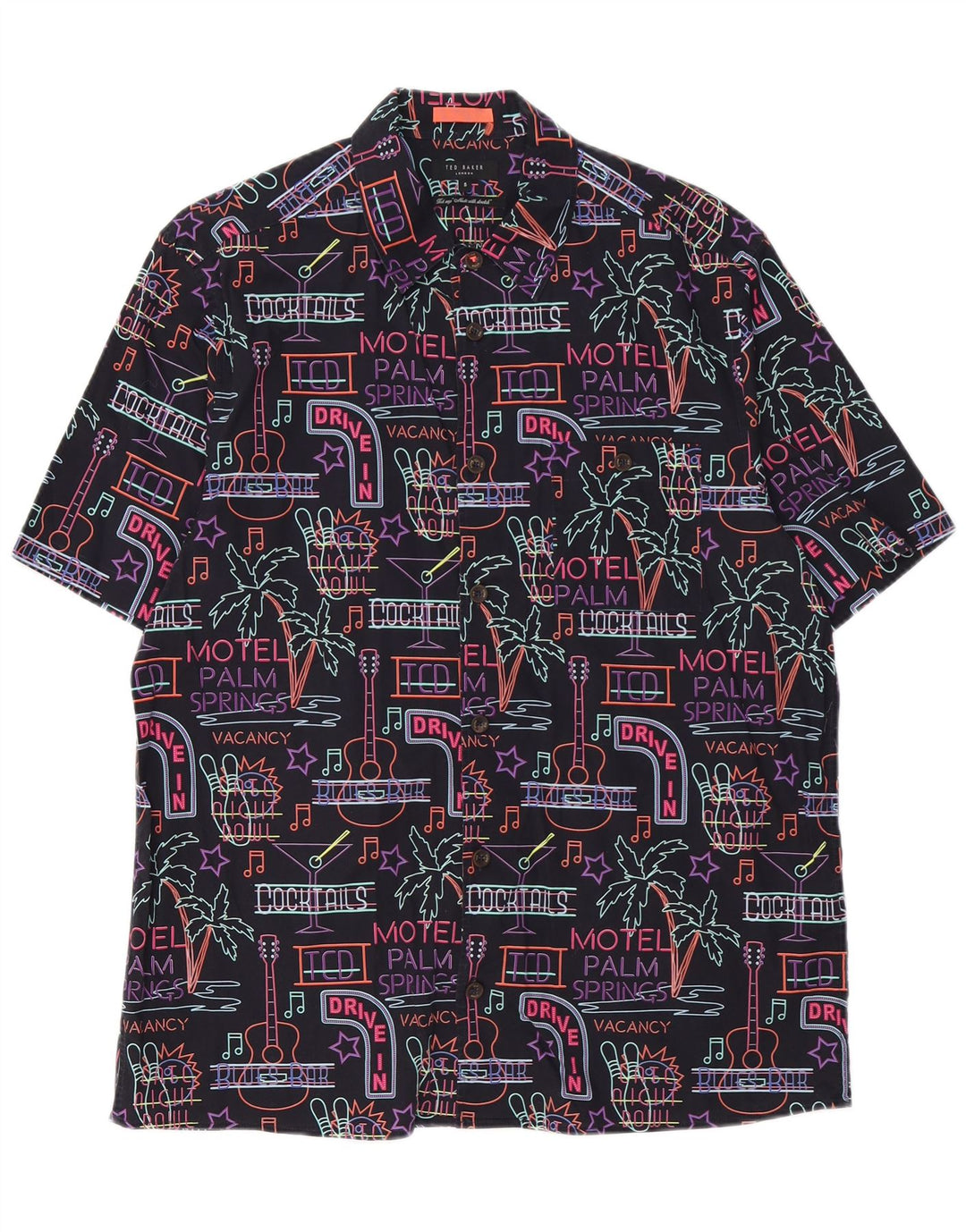 Ted Baker Herren-Kurzarmshirt mit Grafik, Größe 5 XL, mehrfarbig, hawaiianisch