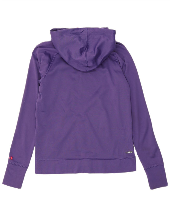 Champion Womens Performance Zip Hoodie Sweater UK 10 Small Lila Polyester