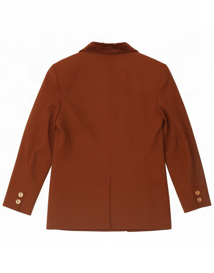 ARA Damen-Blazer mit 4 Knöpfen, übergroß, UK 10, kleine braune Schurwolle