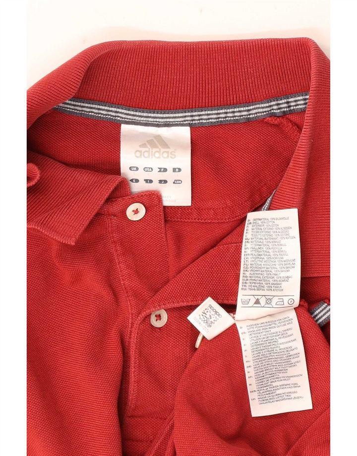 Adidas Herren Langarm-Poloshirt, große rote Baumwolle