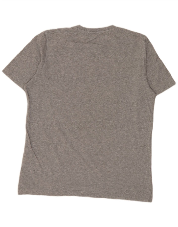 ADIDAS Herren Grafik-T-Shirt-Oberteil aus mittelgrau gesprenkelter Baumwolle
