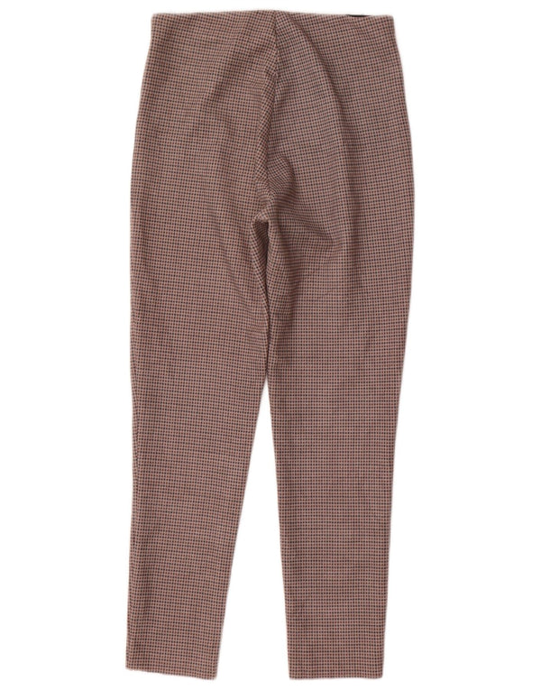 Zara Skinny Casual-Hose für Damen, mittelgroß, W28, L27, brauner Hahnentrittmuster