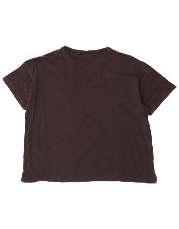 CHAMPION Damen T-Shirt Top UK 14 Mittelschwarze Baumwolle