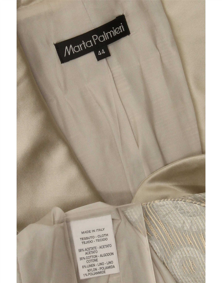Marta Palmieri Damen 4-Knopf-Blazerjacke IT 44 Mittelgrau geblümt