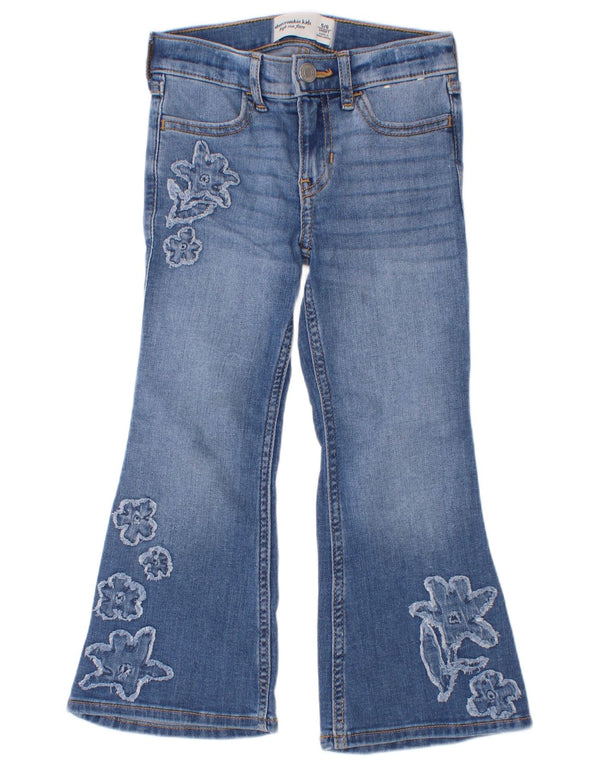 Abercrombie & Fitch Schlagjeans für Mädchen, 5–6 Jahre, W20, L14, blaues Blumenmuster