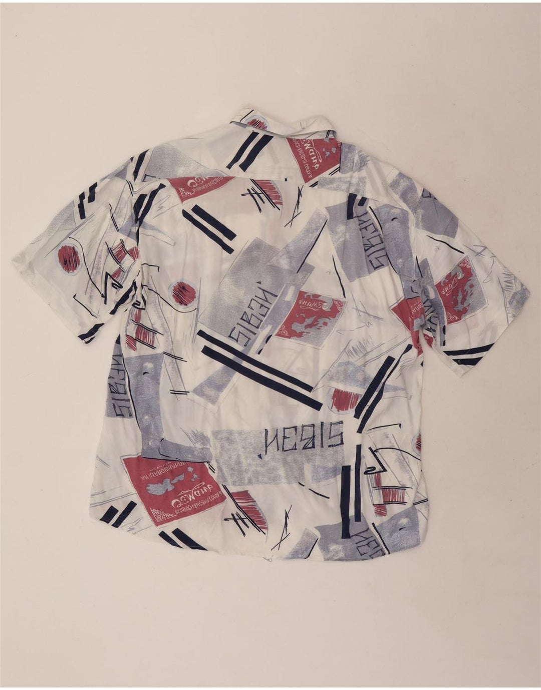 Vintage Herren Kurzarmshirt XL Mehrfarbig Geometrisch