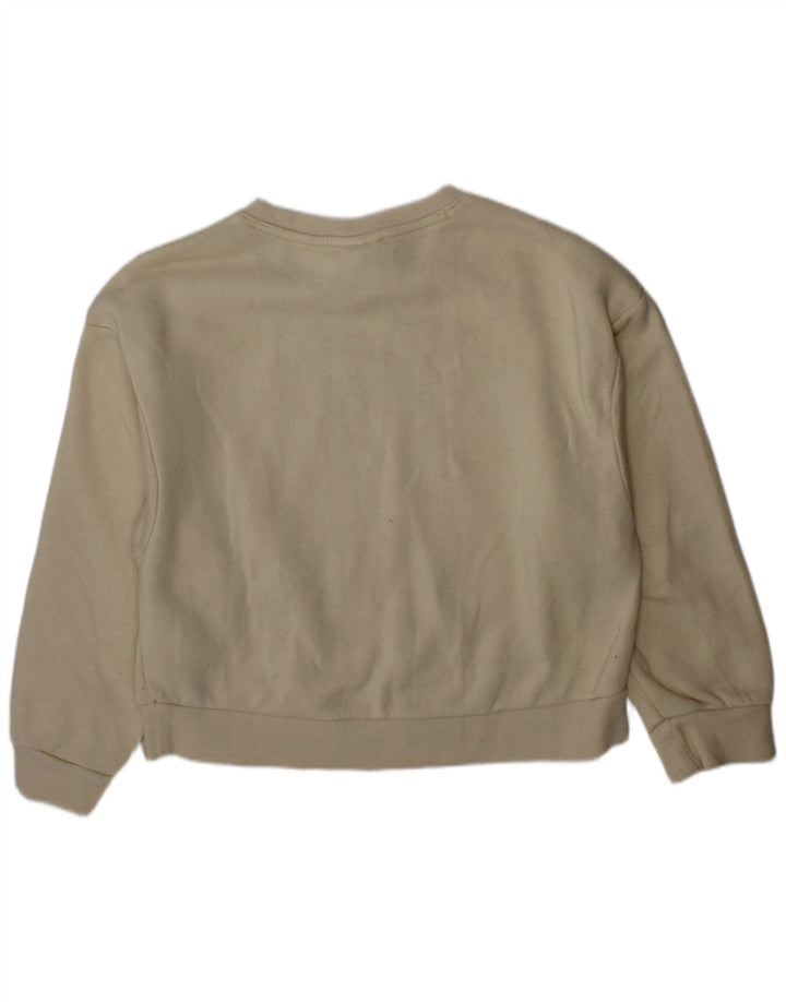 NIKE Mädchen-Sweatshirt mit Grafik, 5–6 Jahre, mittlere, cremefarbene Baumwolle