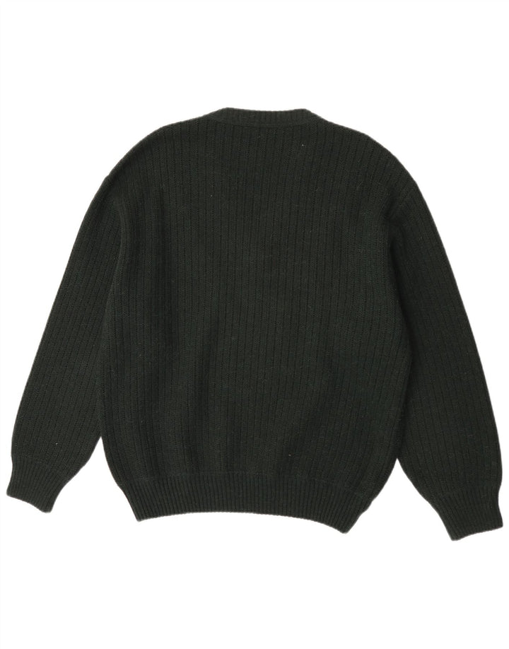 Malagrida Herren-Pullover mit V-Ausschnitt, Größe L, Grün, Argyle/Diamant
