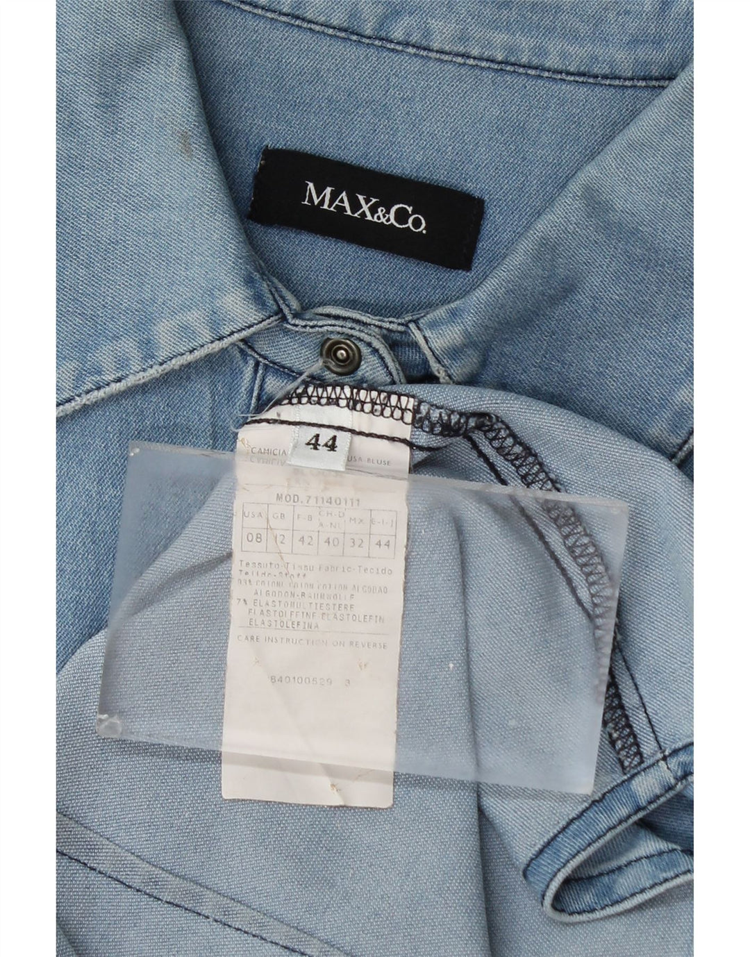 Max Mara Damen Jeanshemd UK 12 Mittelblaue Baumwolle