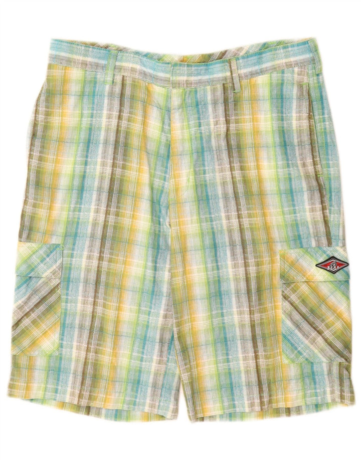 Bear Herren-Cargoshorts W32, mittelgroß, mehrfarbig, kariert, Baumwolle