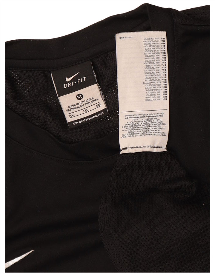 Nike Herren Dri Fit T-Shirt Top XL Schwarz Colourblock Polyester