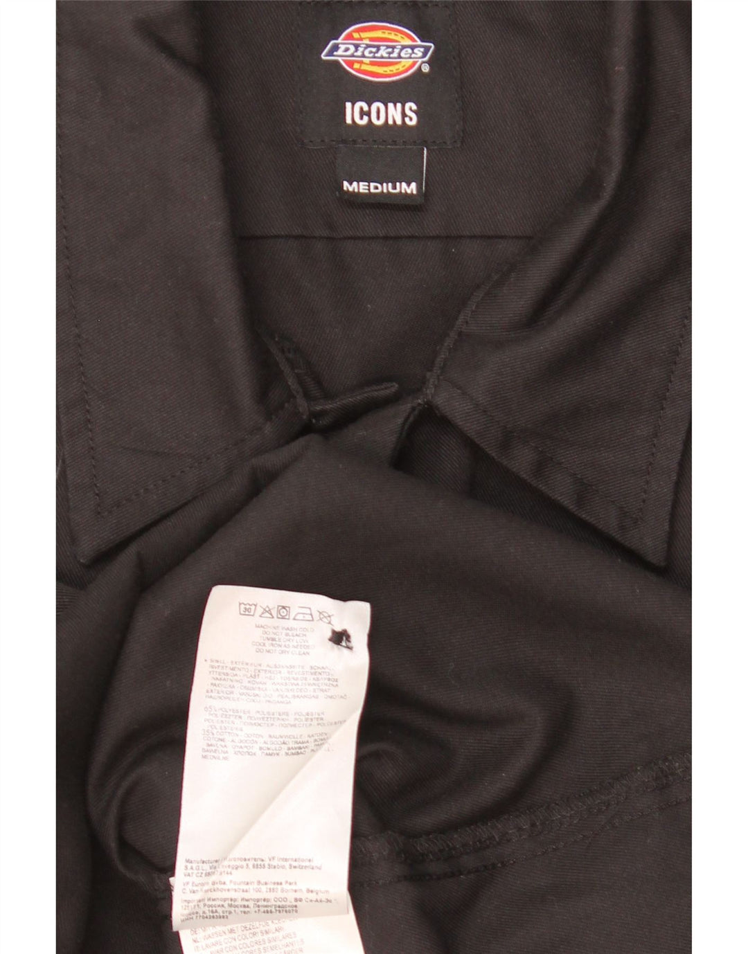 Dickies Mens Short Sleeve Shirt Medium Black Polyester