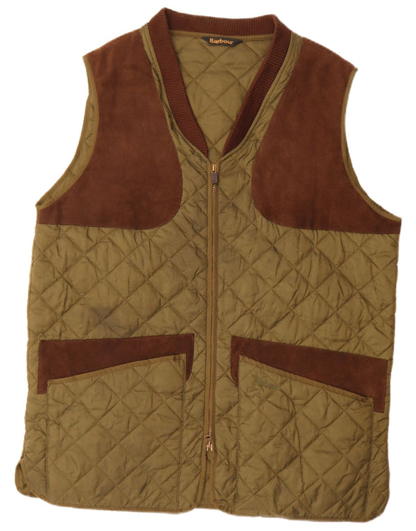 Barbour Herren Steppweste UK 42 XL Khaki Colourblock Polyamid