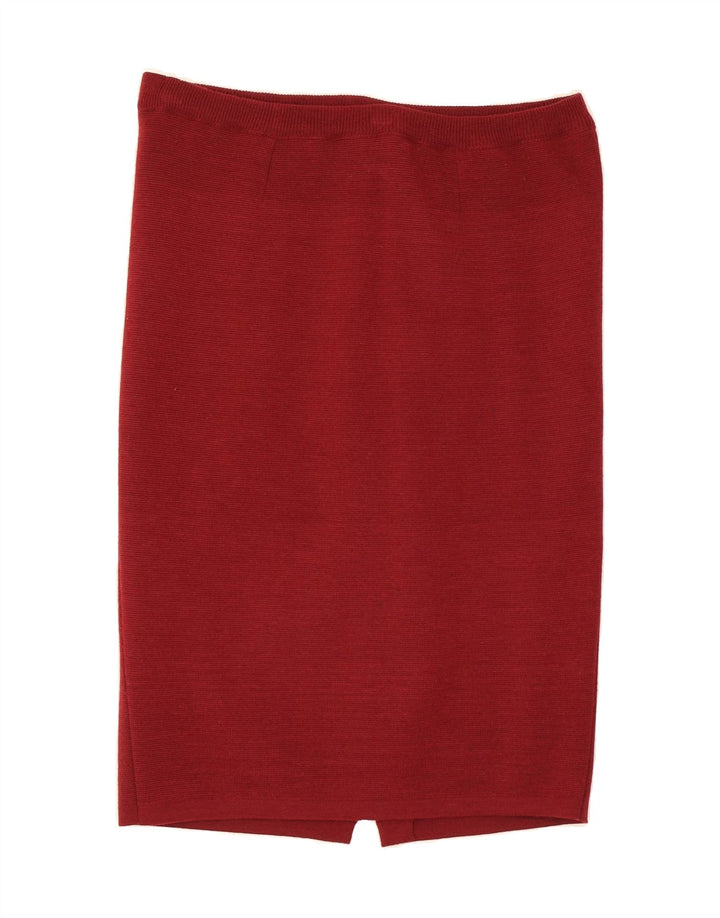 VINTAGE Womens Pencil Skirt W34 Large Burgundy Vintage Vintage and Second-Hand Vintage from Messina Hembry 