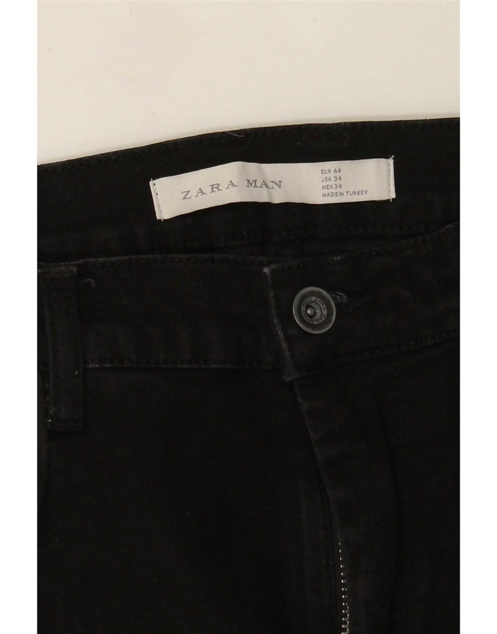 Zara Herren Distressed Slim Jeans EU 44 Large W34 L29 Schwarz
