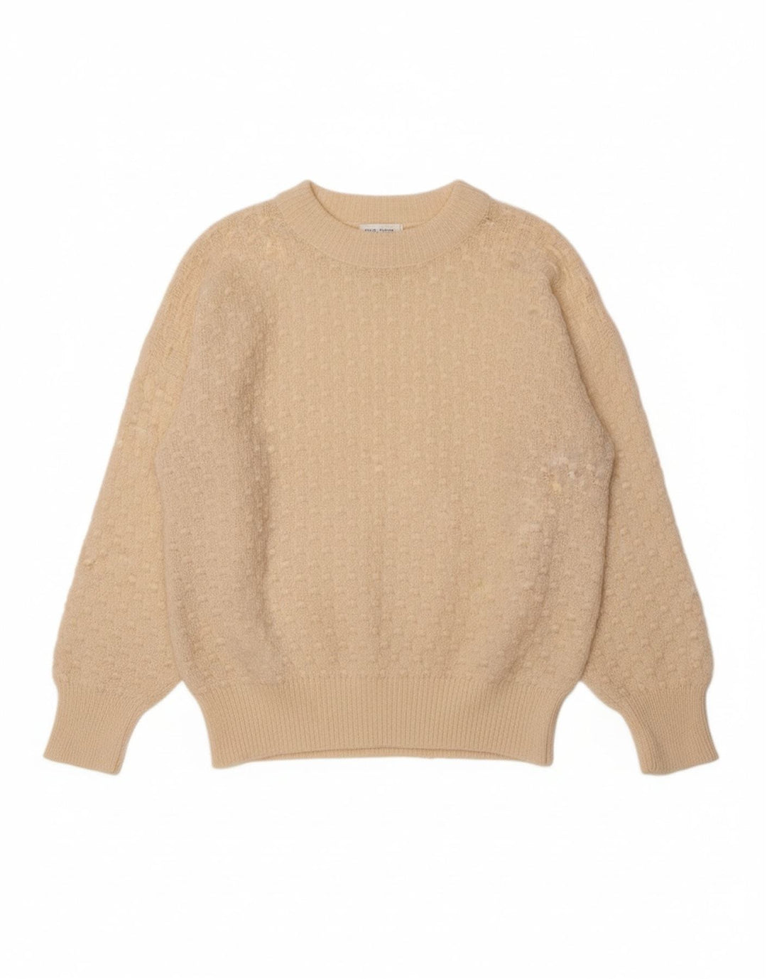 VINTAGE Womens Crew Neck Jumper Sweater UK 18 XL Beige Polyester