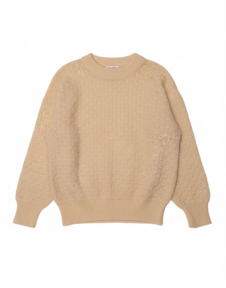 VINTAGE Womens Crew Neck Jumper Sweater UK 18 XL Beige Polyester