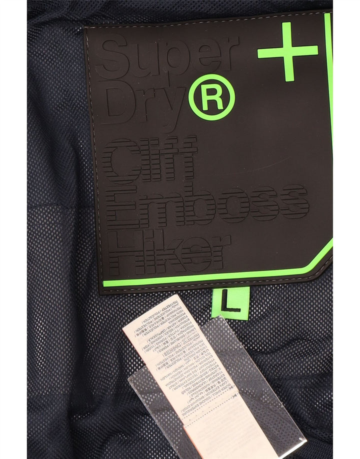 SUPERDRY Herren-Windbreakerjacke mit Kapuze, UK 40, Größe L, graues Nylon