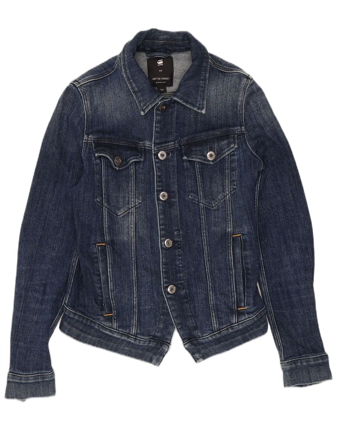 G-STAR Damen Crop Denim Jacke UK 6 XS Marineblau Baumwolle