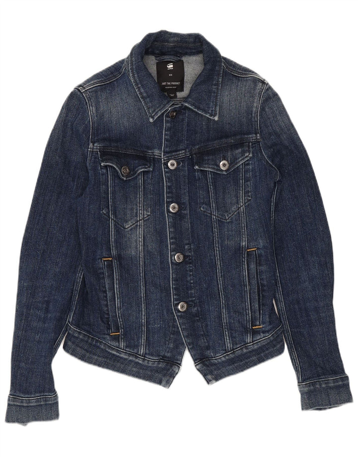 G-STAR Damen Crop Denim Jacke UK 6 XS Marineblau Baumwolle