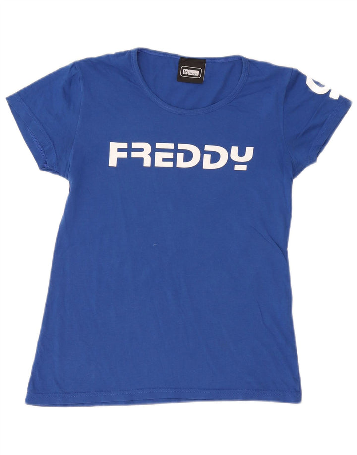 Freddy Grafik-T-Shirt für Damen, UK 12, mittelblau, Baumwolle