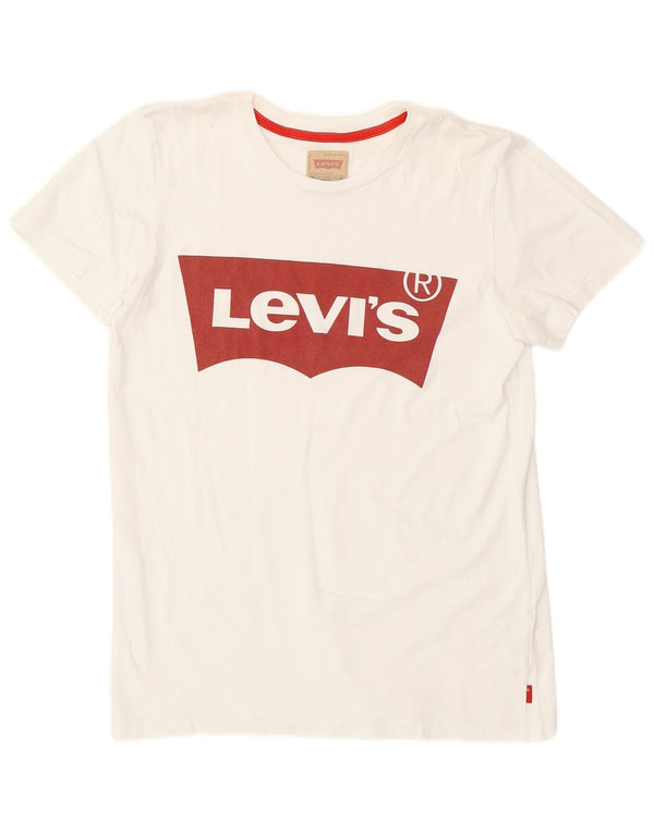 Levi's Jungen-T-Shirt mit Grafik, 15–16 Jahre, weiße Baumwolle