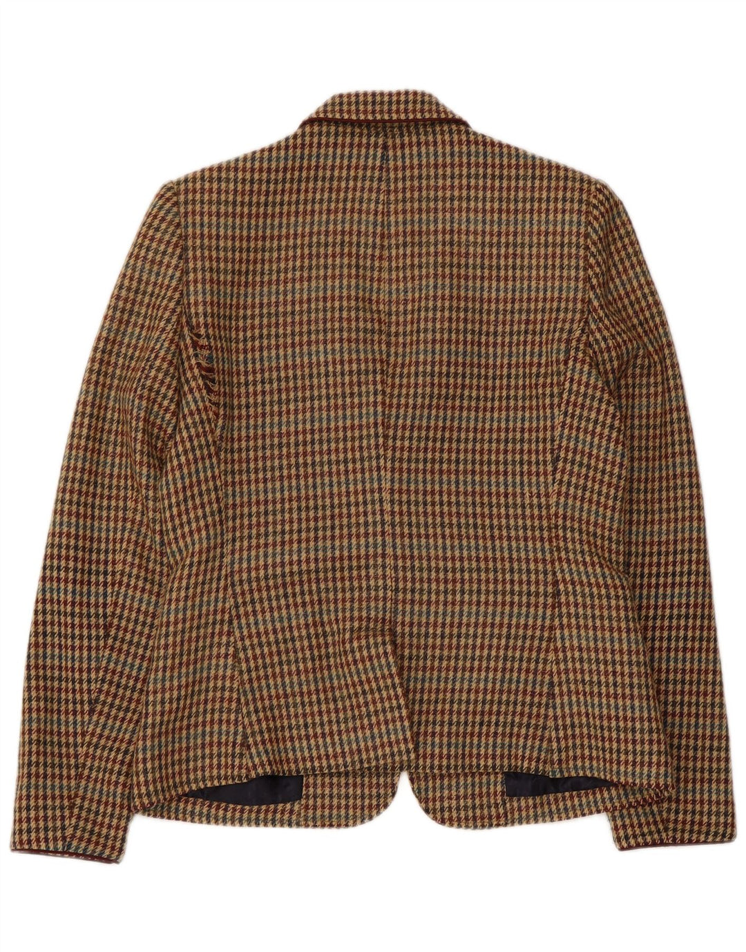 RICH & ROYAL Damen-Blazer mit 1 Knopf, EU 38, Mittelbraun mit Hahnentrittmuster