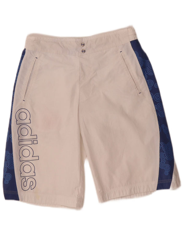 Adidas Sportshorts mit Grafik für Jungen, 11–12 Jahre, weißes Colourblock-Polyester