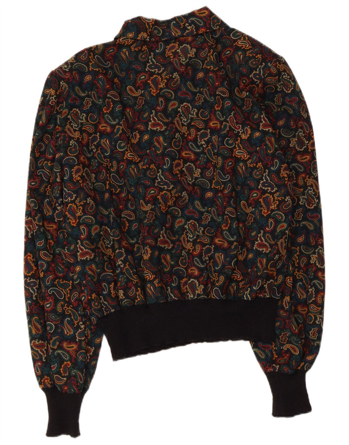 Vintage Damen LangarmBluse Top UK 14 Großes mehrfarbiges Paisley