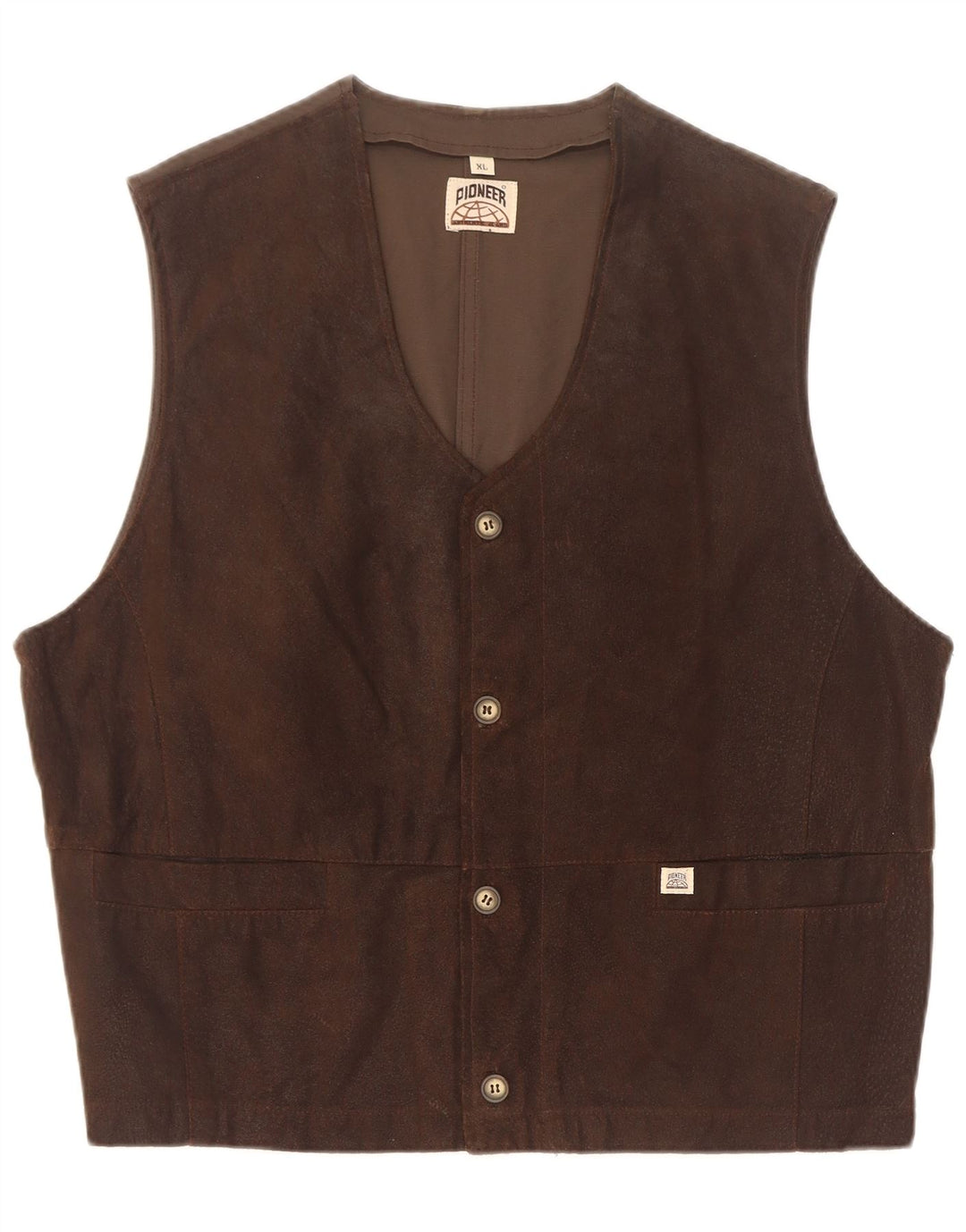 Pioneer Herren-Wildlederweste XL aus braunem Leder