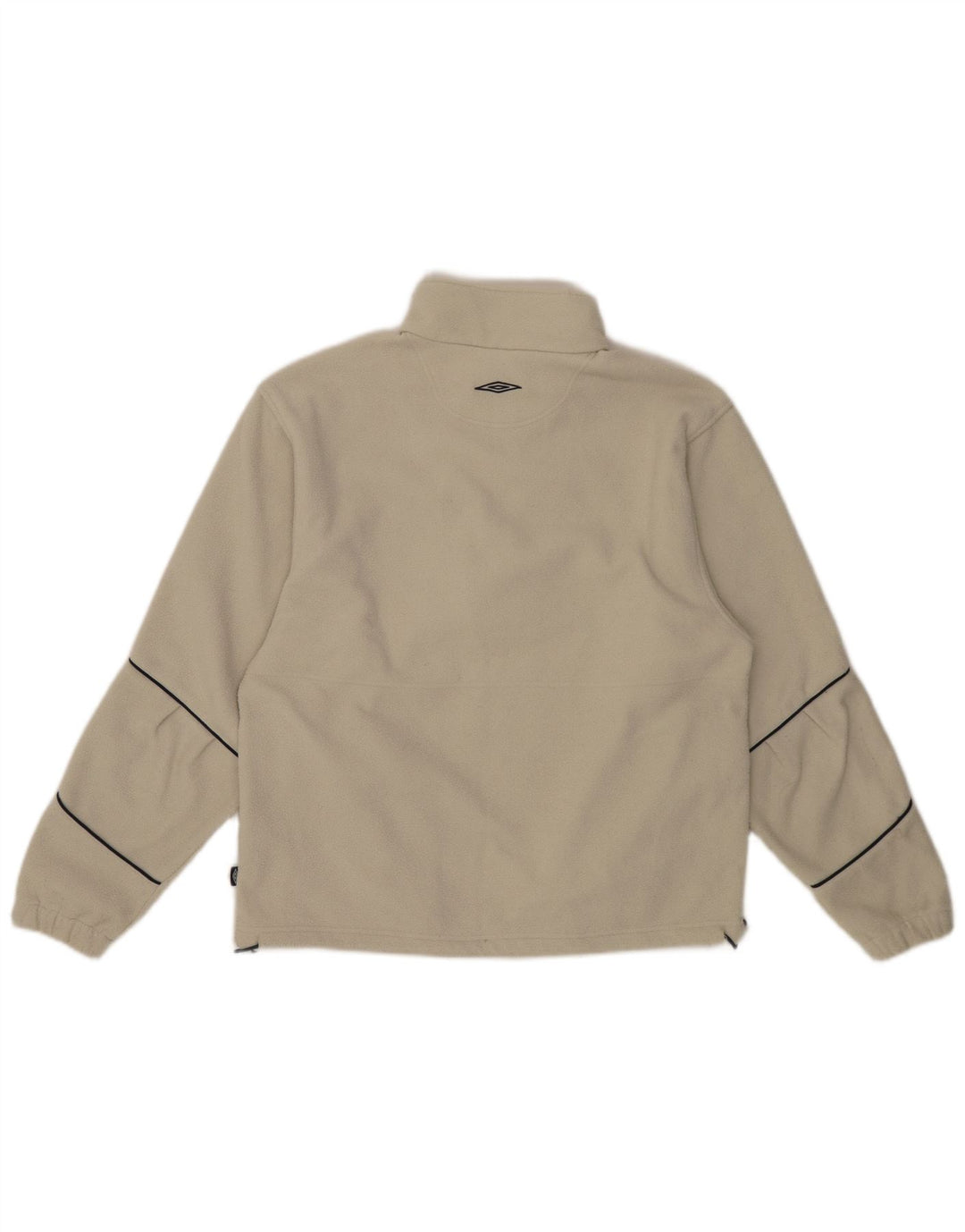 Umbro Damen-Fleecepullover mit Reißverschluss am Hals, übergroß, Größe S, gebrochenes Weiß