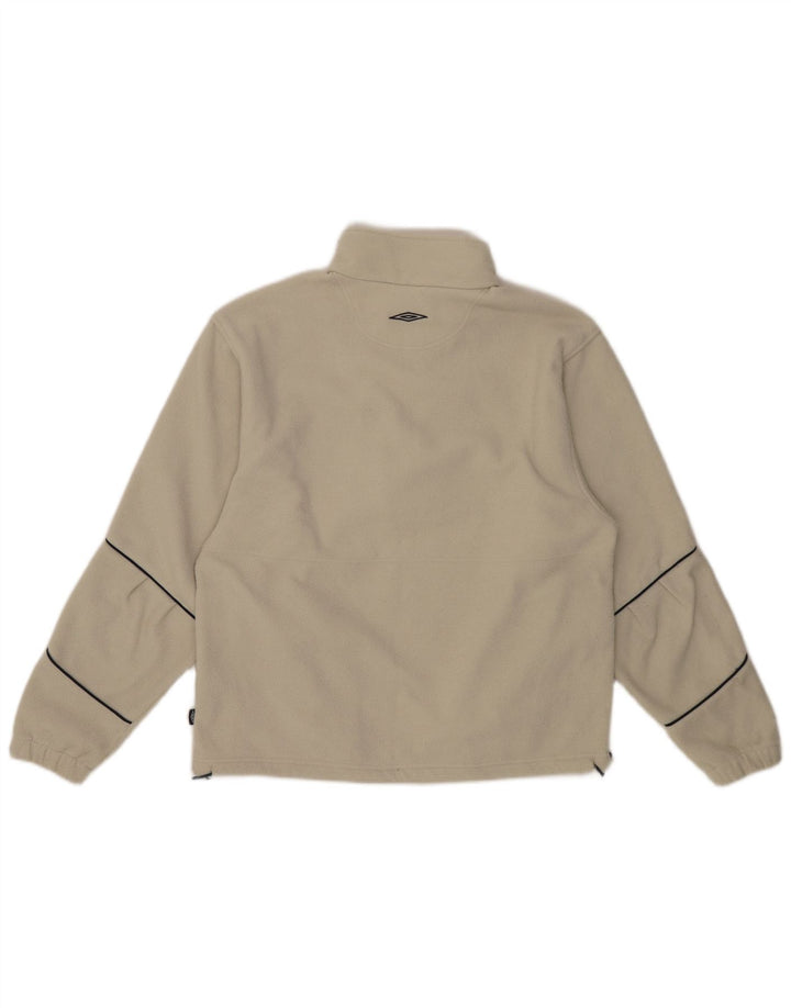 Umbro Damen-Fleecepullover mit Reißverschluss am Hals, übergroß, Größe S, gebrochenes Weiß
