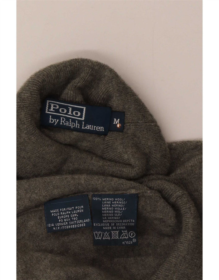 Polo Ralph Lauren Herren-Rollkragenpullover aus mittelgrauer Wolle
