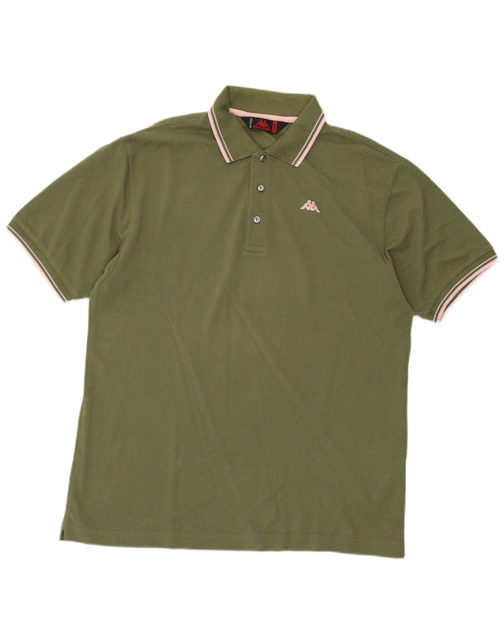KAPPA Herren Poloshirt Große grüne Baumwolle