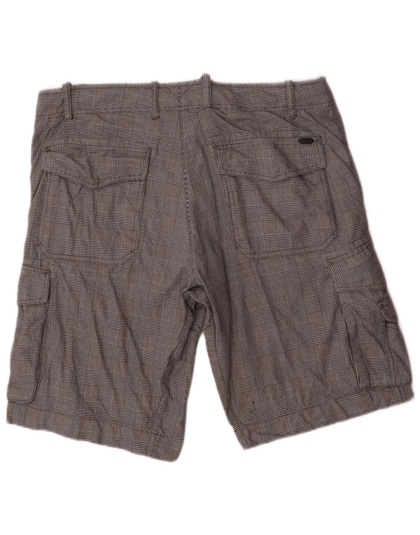 Diesel Herren Cargoshorts W36 Große graue Hahnentritt-Baumwolle