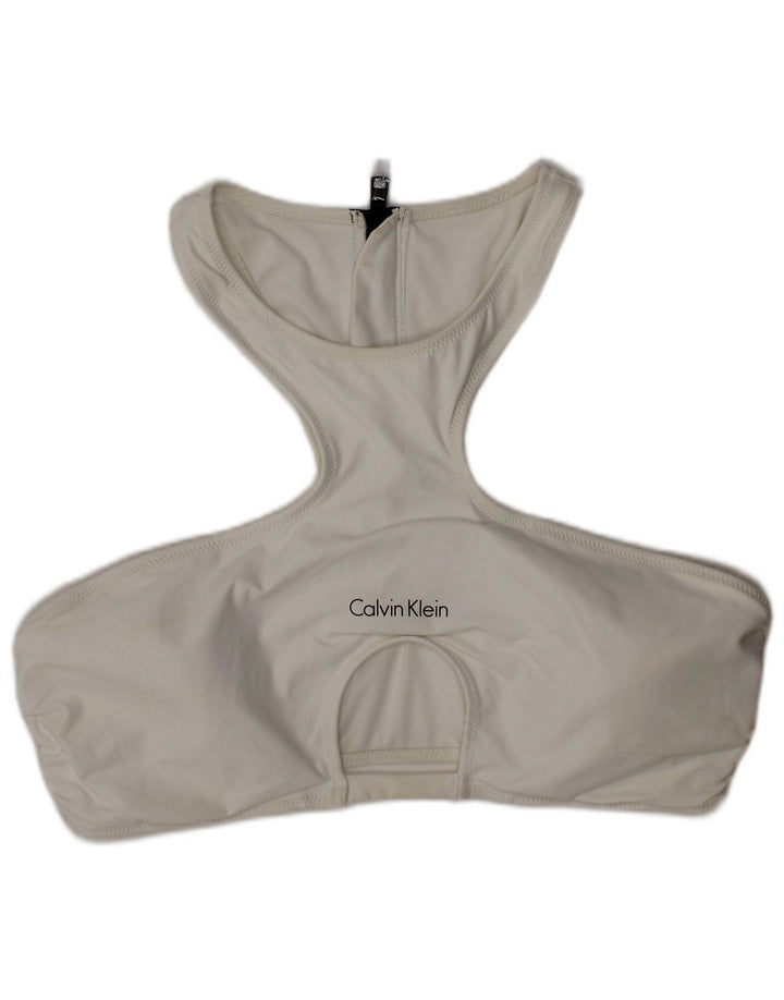 Calvin Klein Damen-Bademode mit Grafik, groß, weißes Polyester