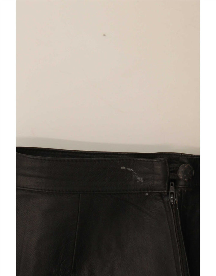 Vintage Damen Lederrock W28 Medium Schwarz