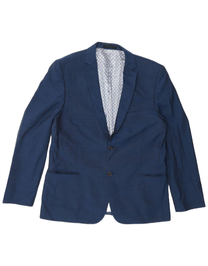 Ted Baker Herren-Blazer mit 2 Knöpfen, UK 42, XL, blaue Wolle