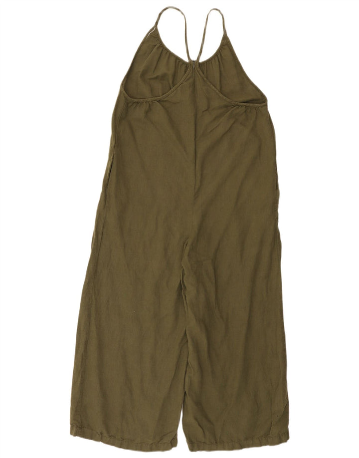 Zara Damen Ärmelloser Overall UK 10 Small Khaki