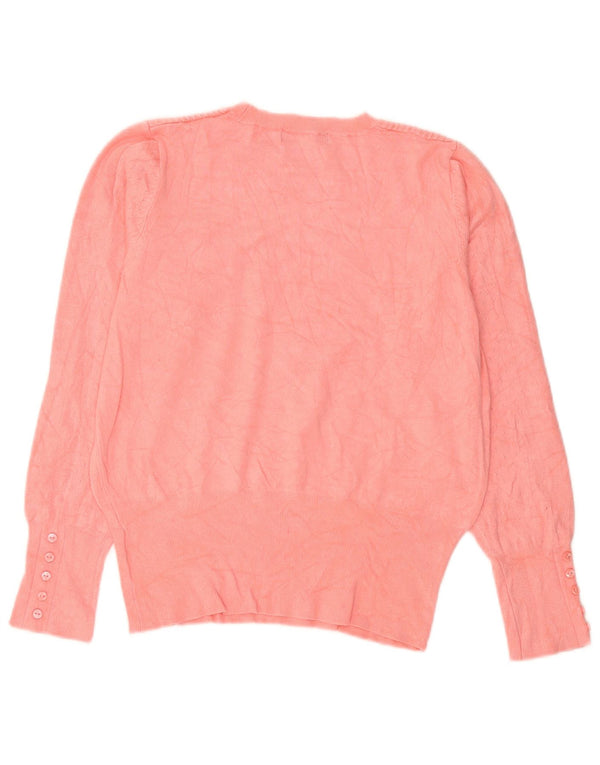 Marks & Spencer Damen-Pullover mit Rundhalsausschnitt, UK 12, mittelrosa Viskose