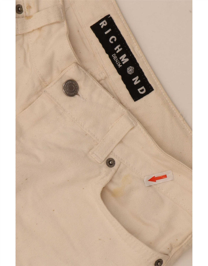 Richmond Damen Straight Jeans W29 L33 Weiße Baumwolle