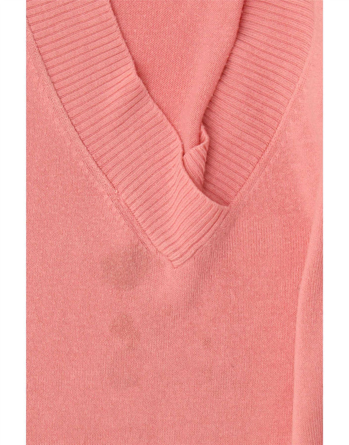 Marks & Spencer Damen-Pullover in Übergröße mit V-Ausschnitt, Gr. 40, Größe L, Rosa