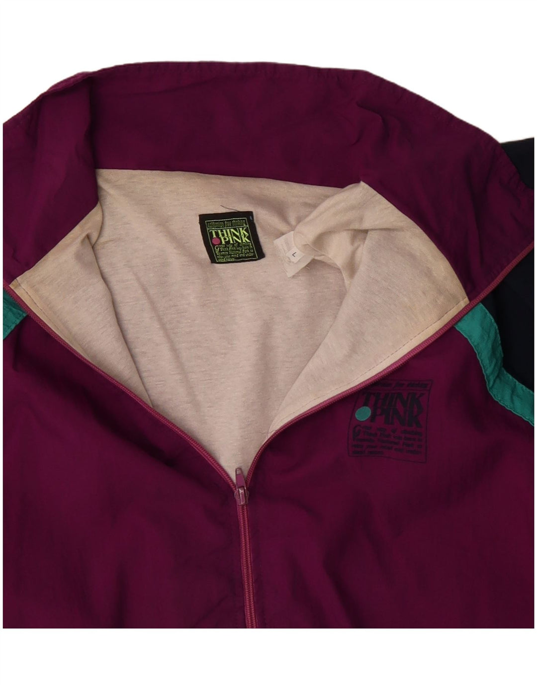 THINK PINK Herren-Trainingsanzug-Oberteil, Jacke, groß, Burgunderrot, Farbblock-Polyester