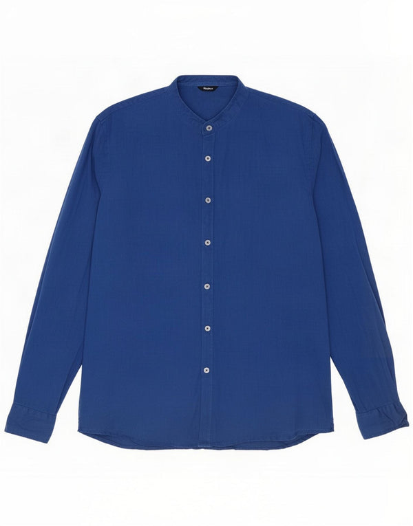 Refrigiwear Herrenhemd XL Marineblaues Leinen