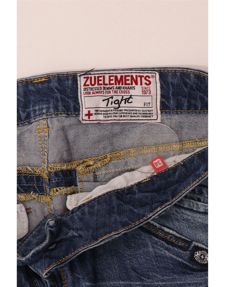 Zu Elements Herren Distressed Slim Jeans W34 L34 Blau
