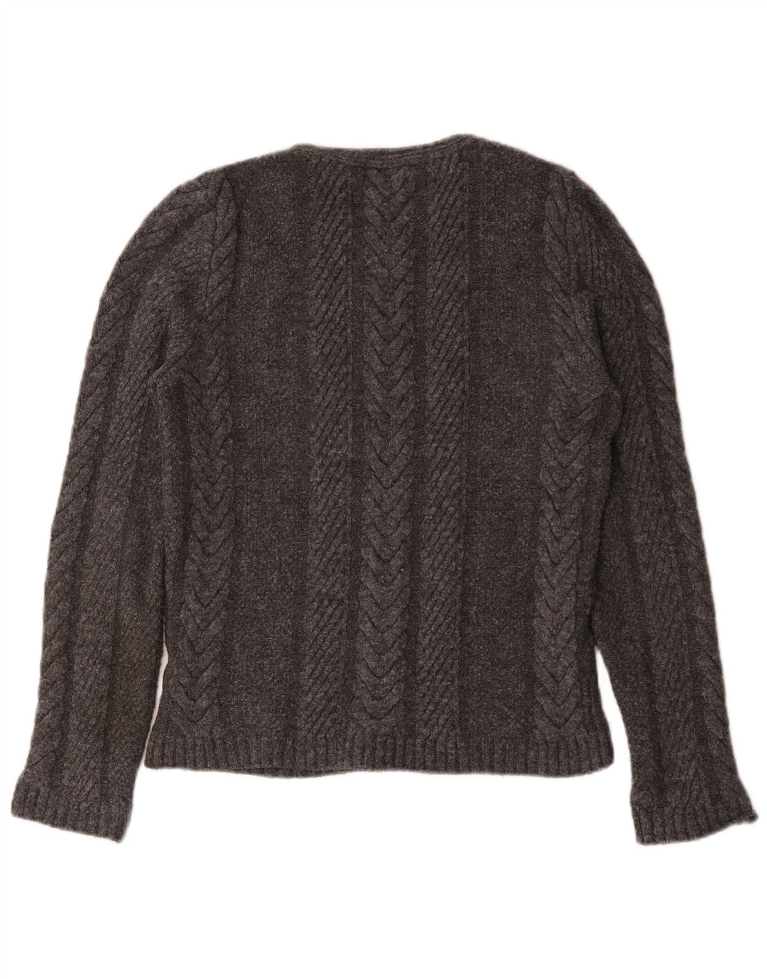 Zara Herren-Pullover mit Rundhalsausschnitt, groß, grau geflecktes Acryl